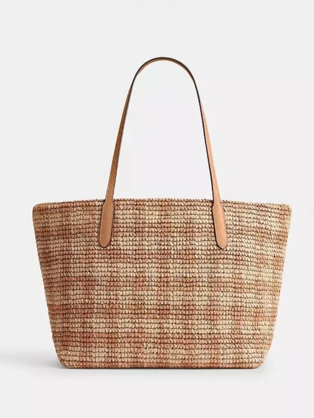 COACH Gingham Print Tote Bag (Full Size) In Tan W/Gold Hardware. NEW!